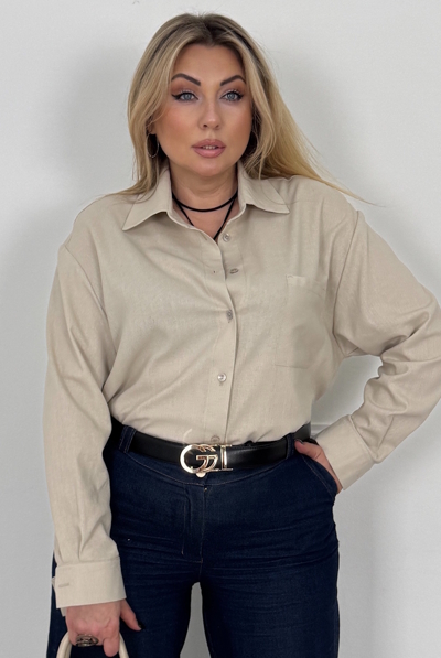 Сорочка з льону "Лоліта" бежева