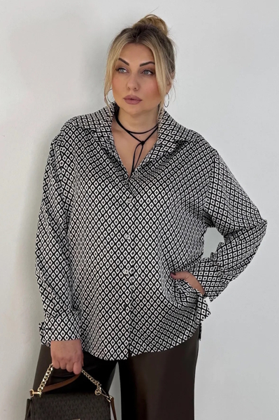 Блуза з шовку "Надія" чорна-1