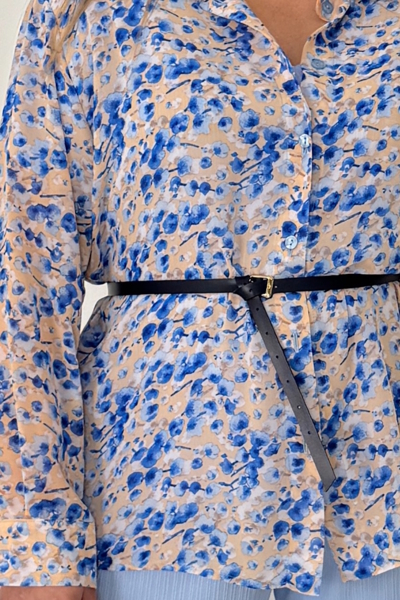 Блуза з шифону "Плей" голуба