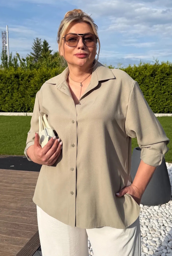 Блуза з тенселю "Мегаполіс" оливка