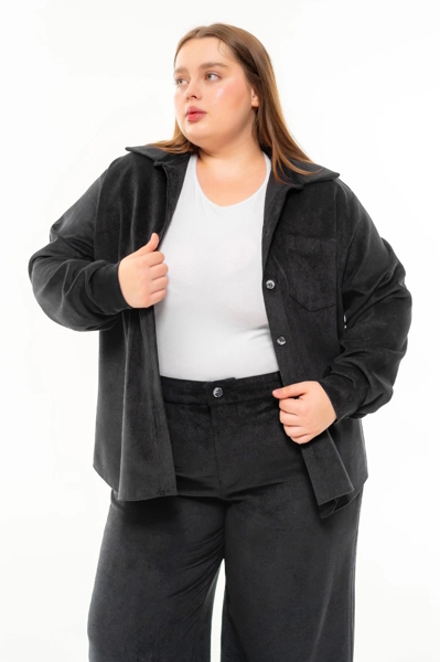 Сорочка з вельвету "Алабама" чорна