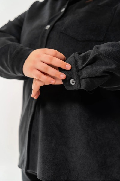 Сорочка з вельвету "Алабама" чорна