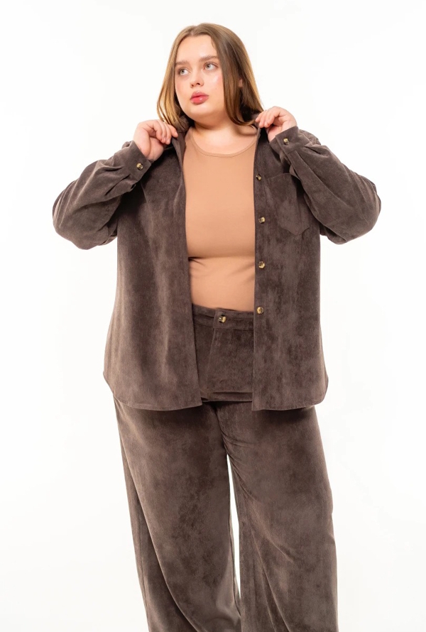 Сорочка з вельвету "Алабама" шоколад