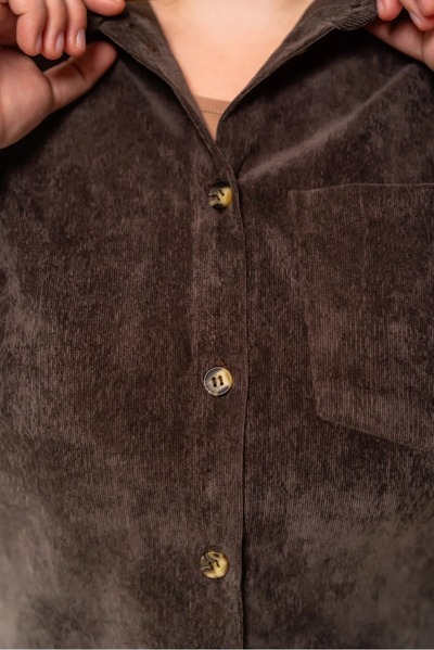Сорочка з вельвету "Алабама" шоколад