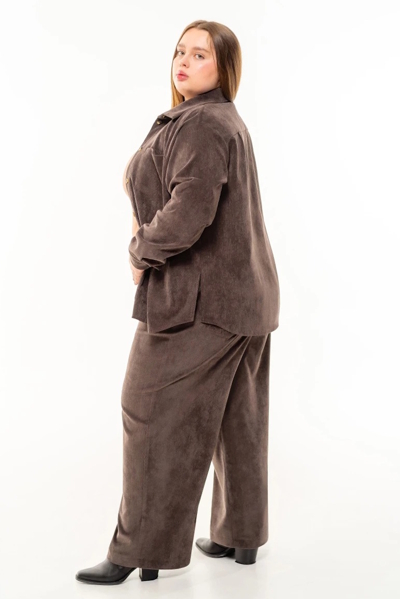 Сорочка з вельвету "Алабама" шоколад