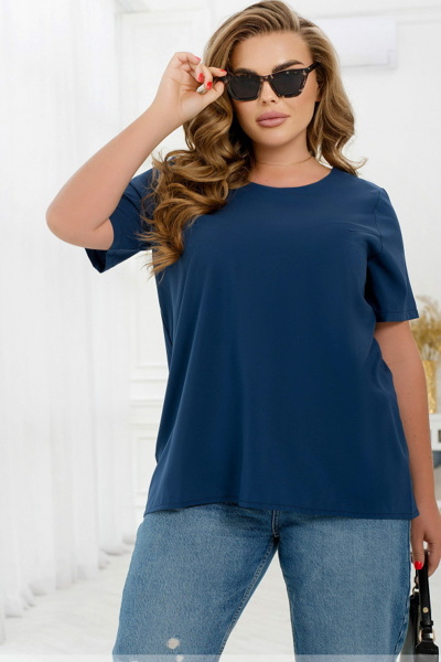 Блуза великих розмірів "Ксюша" синя