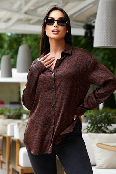 Шовкова блуза" Примха" коричнева