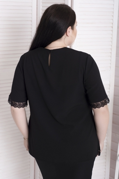 Блуза великих розмірів "Астра" чорна