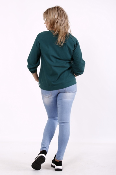Блуза великих розмірів "Аліса" зелена