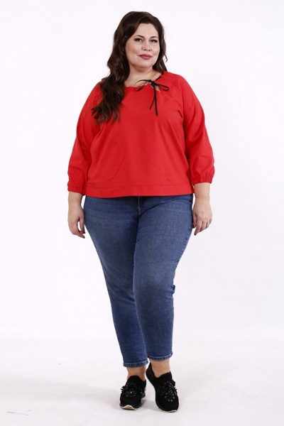 Блуза великих розмірів "Аліса" червона