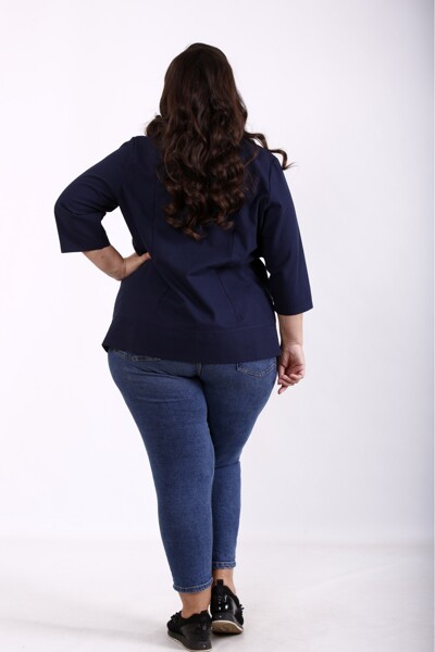 Блуза великих розмірів "Вінтур" синя