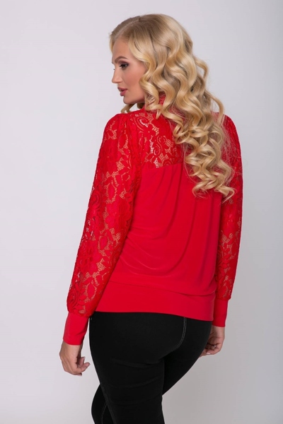 Блуза великих розмірів "Анна" червона