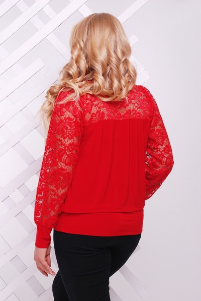 Блуза великих розмірів "Ліна" червона