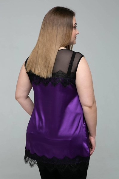 Блуза великих розмірів "Вікторі" фіолетова