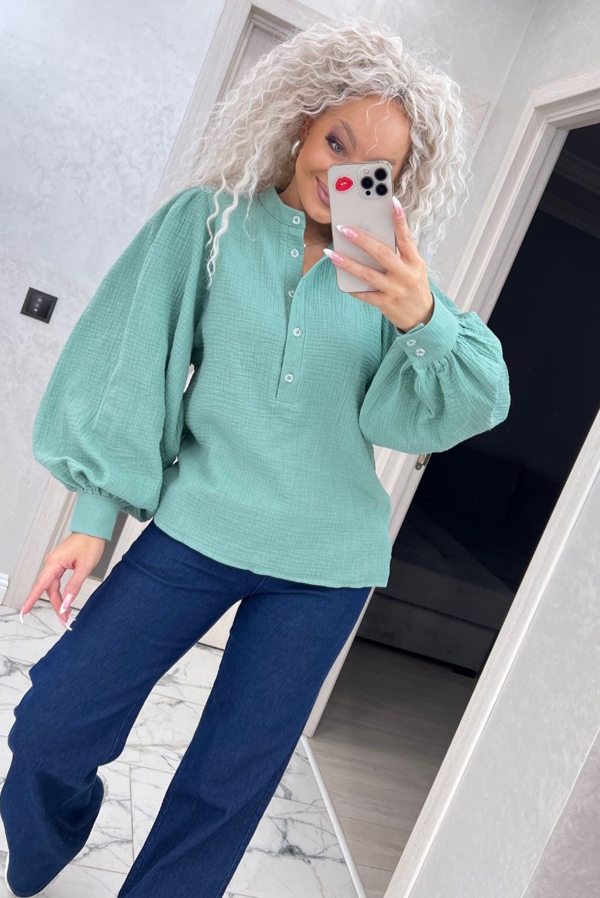 Блуза з мусліну "Лола" ментол