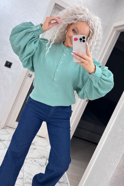 Блуза з мусліну "Лола" ментол