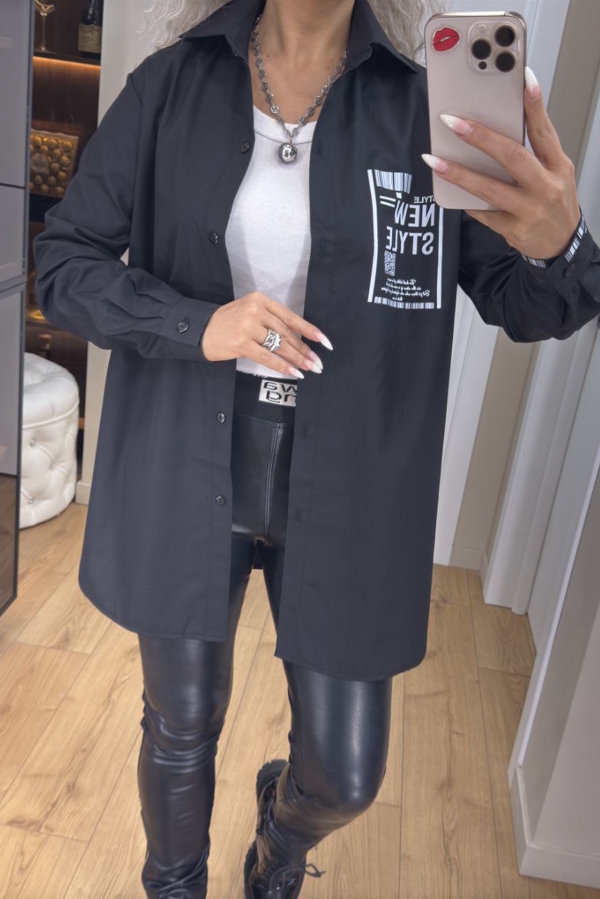 Сорочка з котону "Мішель" чорна