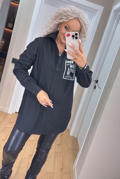 Сорочка з котону "Мішель" чорна