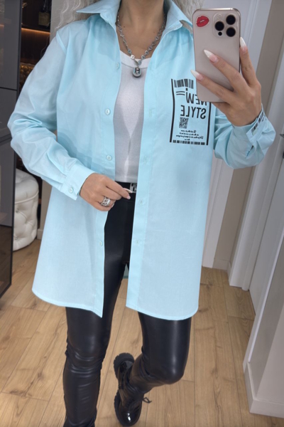 Сорочка з котону "Мішель" ментол