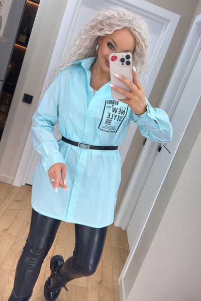 Сорочка з котону "Мішель" ментол