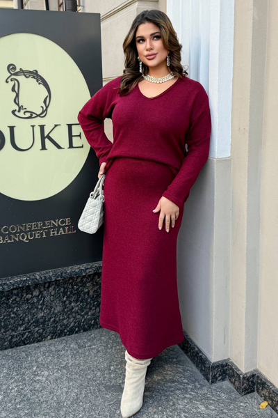 Костюм з ангори "Єва" бордовий