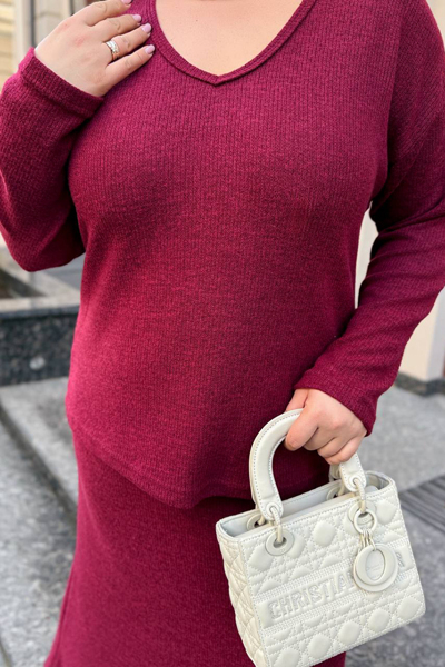 Костюм з ангори "Єва" бордовий