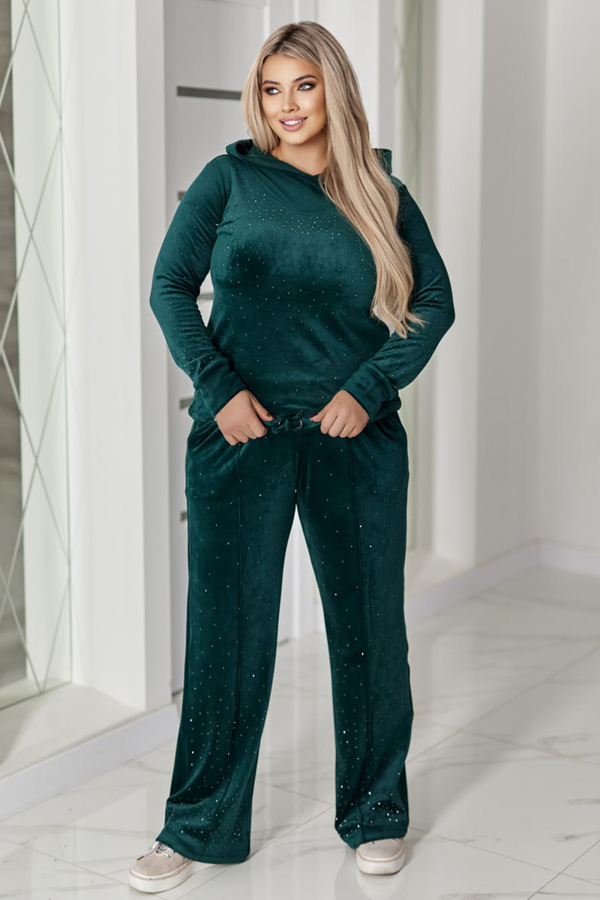 Костюм з велюру "Хлоя" смарагд