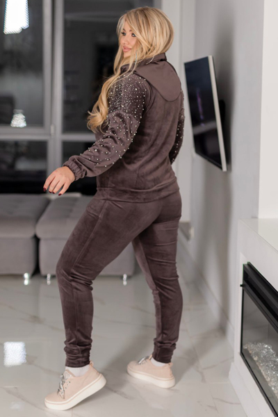 Теплий костюм з велюру "Урсула" мокко