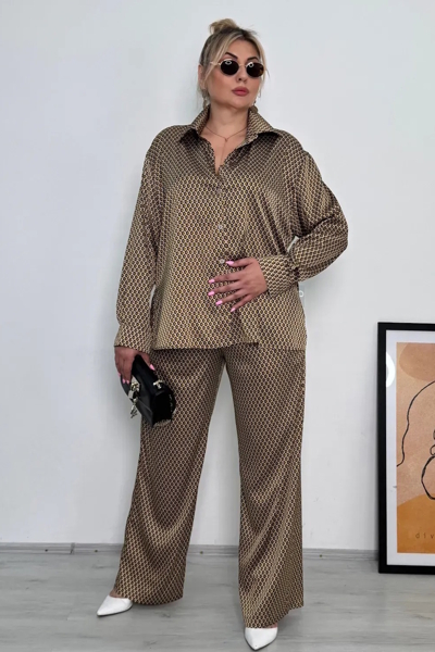 Костюм з шовку "Аміна" карамель