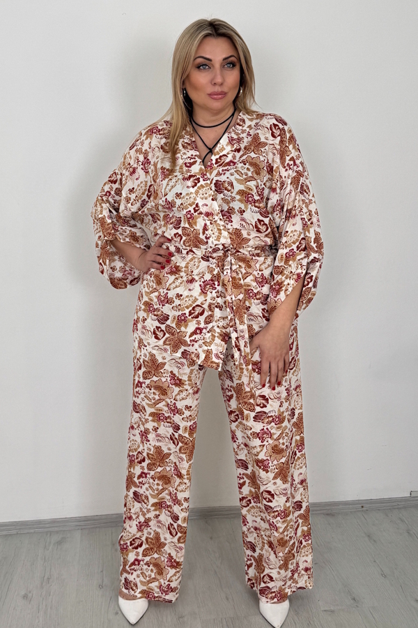 Костюм з льону "Зорепад" теракот