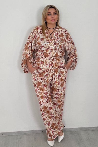 Костюм з льону "Зорепад" теракот