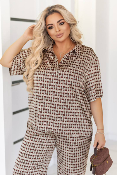 Костюм "Аркадія" шоколадний дрібний принт