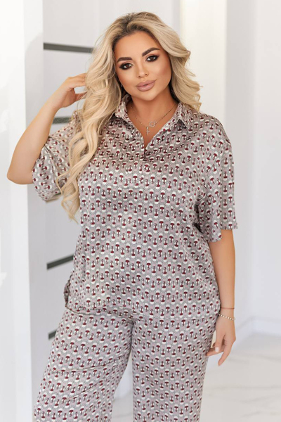 Костюм "Аркадія" сірий дрібний принт