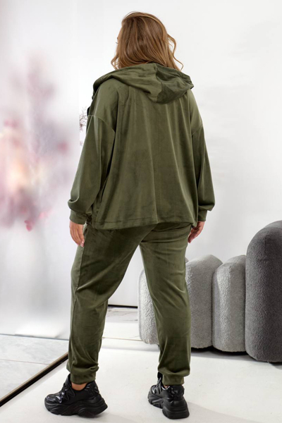 Костюм з велюру "Еллі" хакі