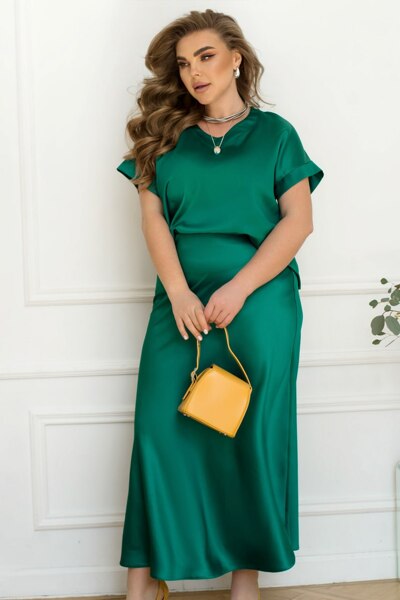 Костюм з шовку "Жузеліна" зелений