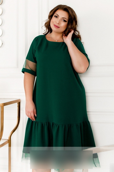 Плаття великих розмірів "Месса" зелене