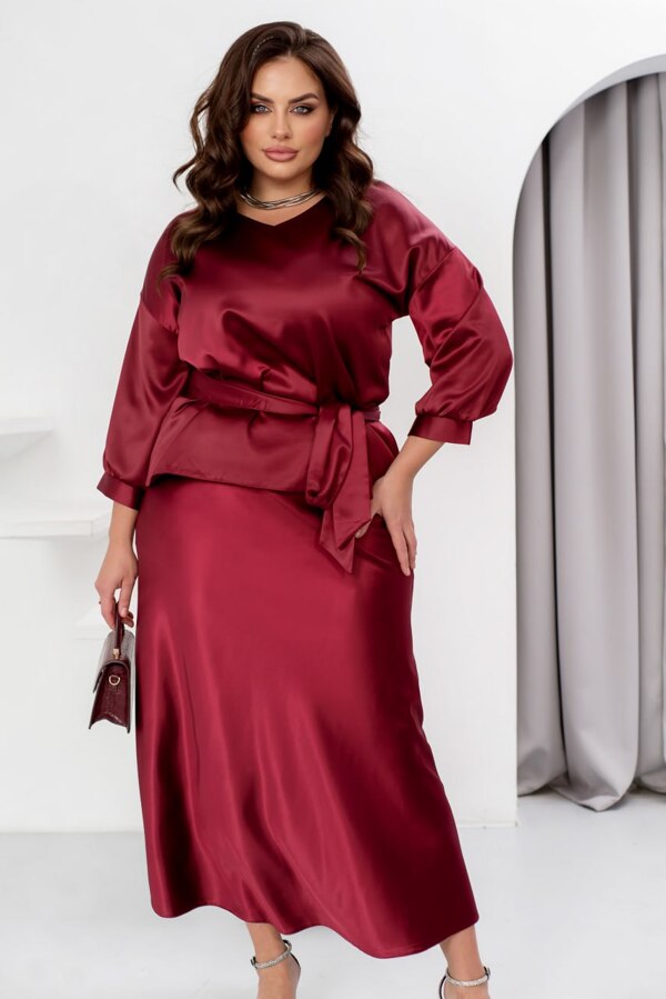 Костюм з шовку "Мускус" бордо