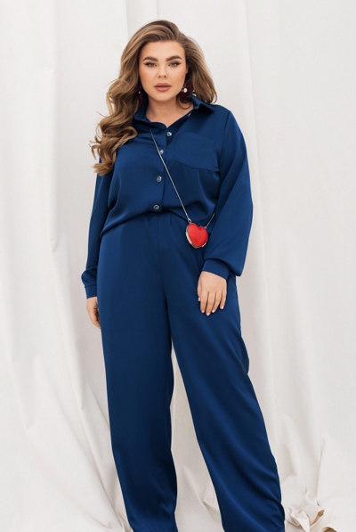 Костюм з шовку "Сієтл" синій