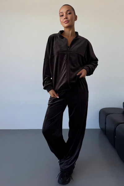 Костюм з велюру "Дакота" шоколадний