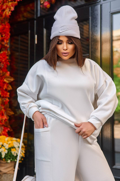 Теплий костюм "Тамара" молочний