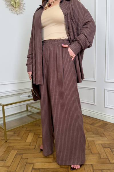 Костюм з льону "Афтен" шоколад