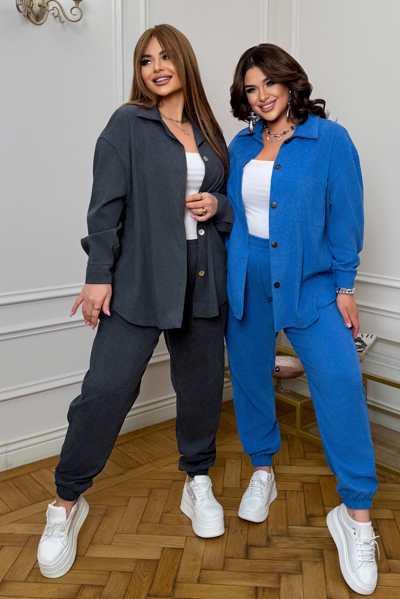 Костюм з вельвету "Дарина" синій