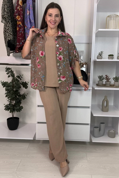 Костюм-трійка "Джері" бежевий