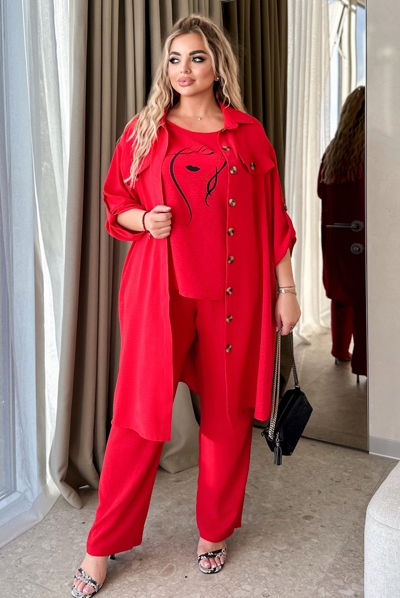 Костюм-трійка "Мілана" червоний