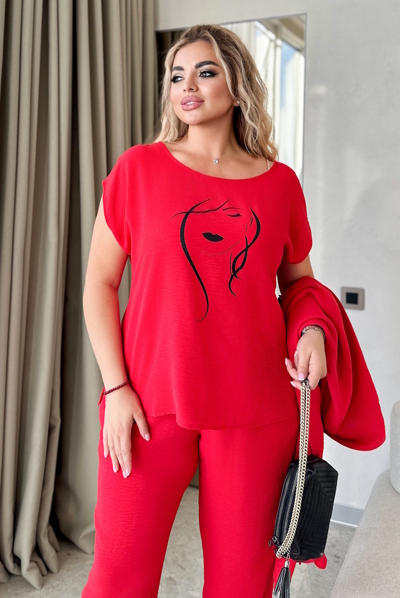 Костюм-трійка "Мілана" червоний