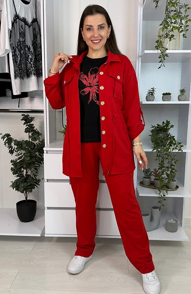 Костюм-трійка "Несті" червоний