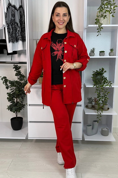 Костюм-трійка "Несті" червоний