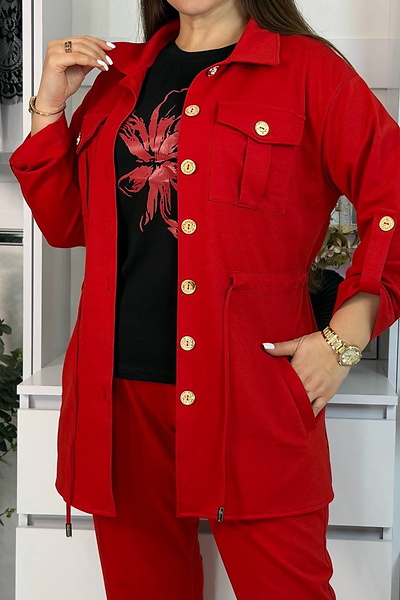 Костюм-трійка "Несті" червоний
