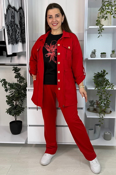 Костюм-трійка "Несті" червоний