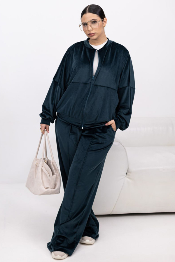 Костюм з велюру "Каліфорнія" смарагдовий